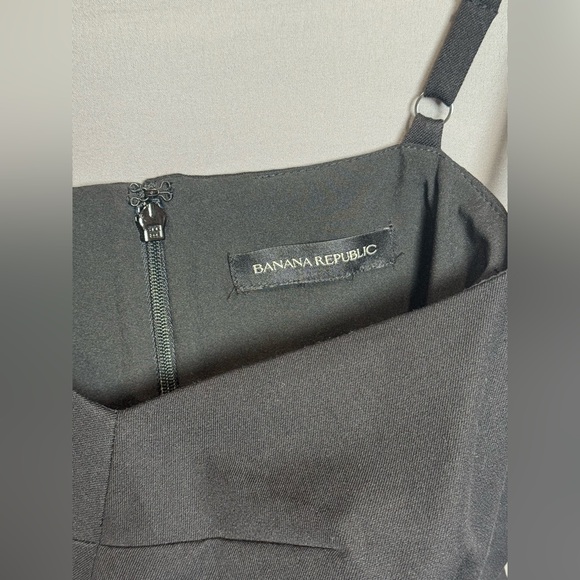 Banana Republic Black Sheath Dress Spaghetti Strap Bodycon Midi, Size 6 - Picture 3 of 9